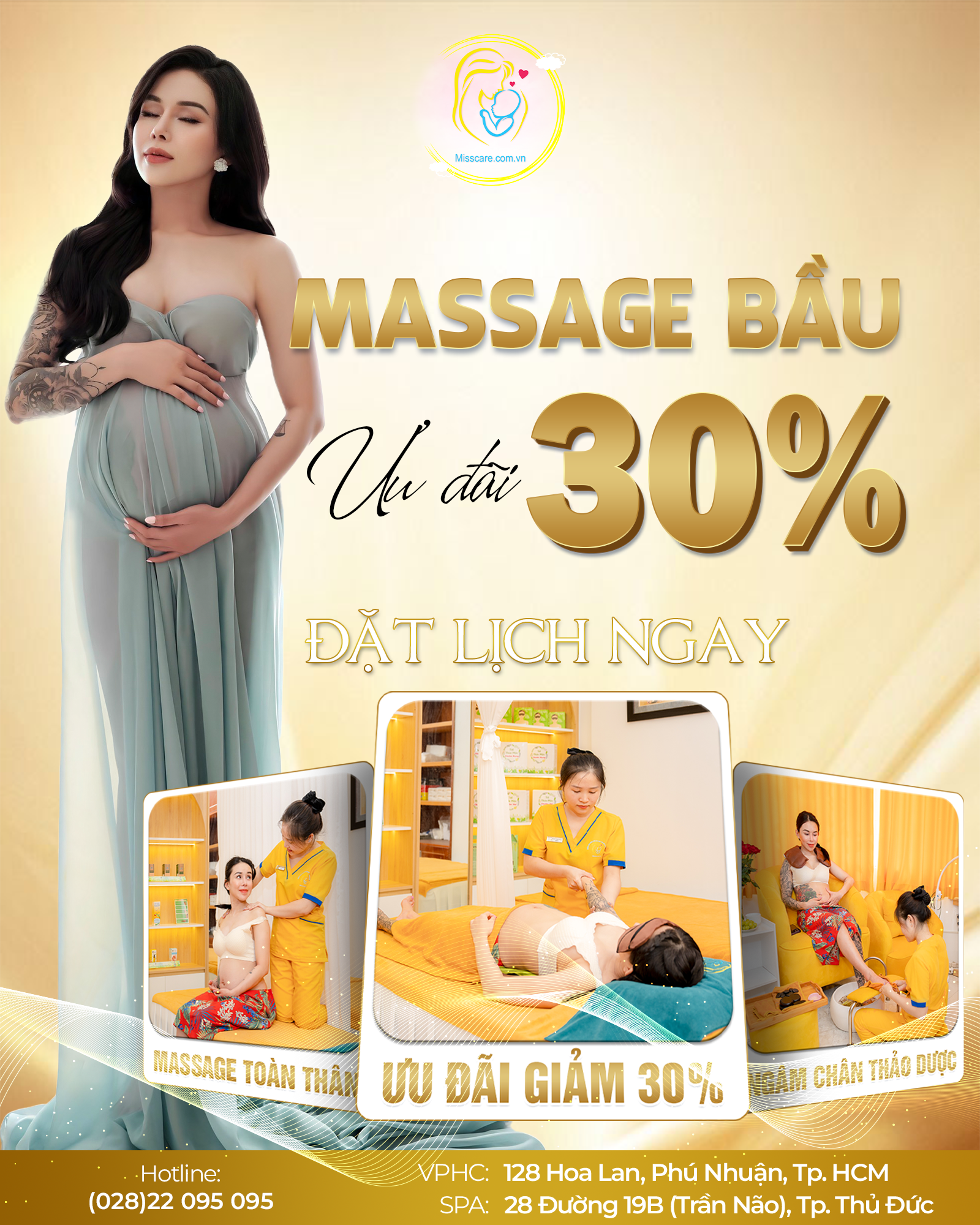 THƯ GIÃN ĐẶC BIỆT: MASSAGE BẦU ƯU ĐÃI 30% TẠI MISS CARE