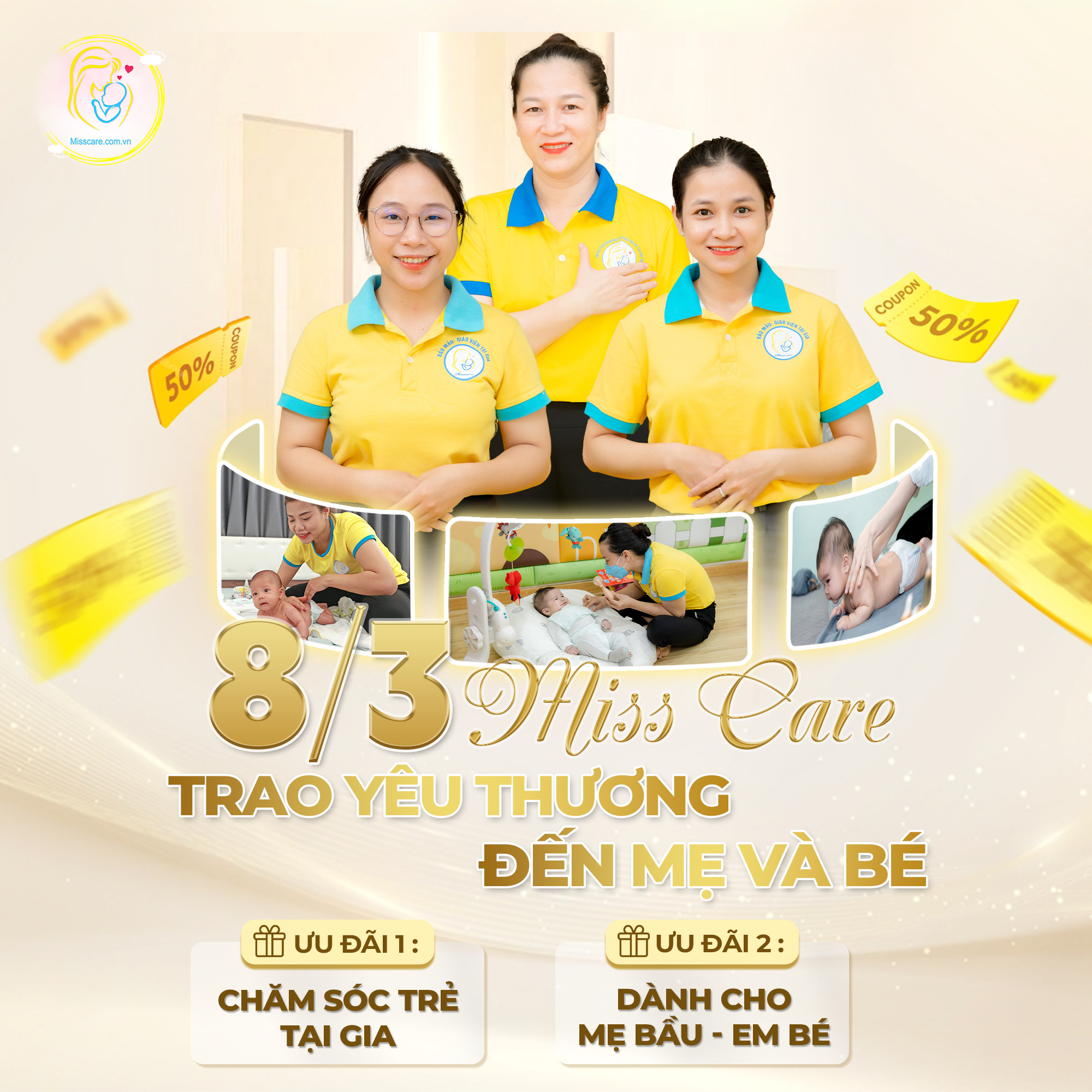 NGÀY 8/3 - MISS CARE TRAO YÊU THƯƠNG ĐẾN MẸ VÀ EM BÉ