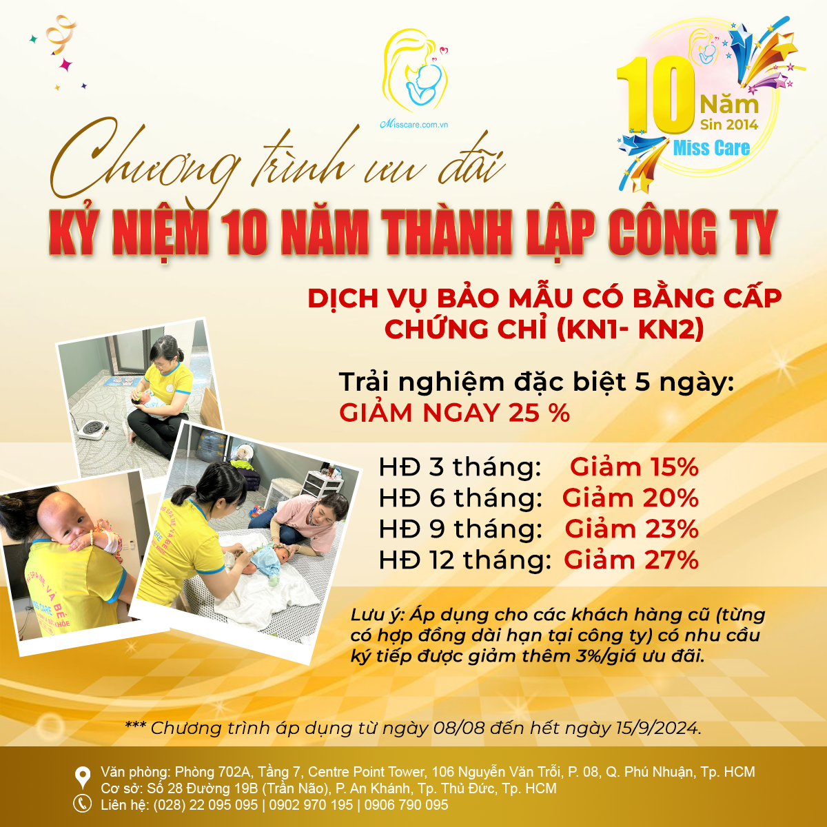 ƯU ĐÃI TƯNG BỪNG | MỪNG MISS CARE TRÒN 10 TUỔI