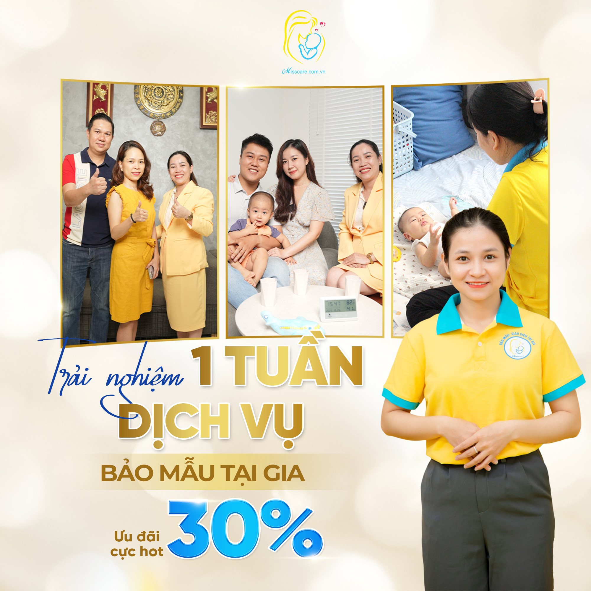 Trải nghiệm 1 tuần bảo mẫu tại gia ưu đãi 30%